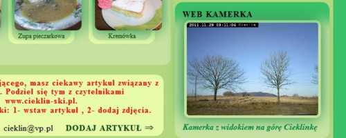 Kamerka internetowa w Cieklinie