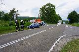 Zderzenie fiata z bmw na skrzyżowaniu w Woli Cieklińskiej (Sieniawa)