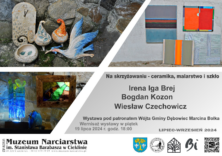 Irena Iga Brej, Bogdan Kozon, Wiesław Czechowicz / wystawa pn. Na skrzyżowaniu - ceramika, malarstwo i szkło